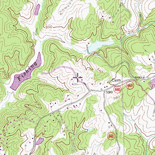 Topographic Map of Blueridge Forest, VA