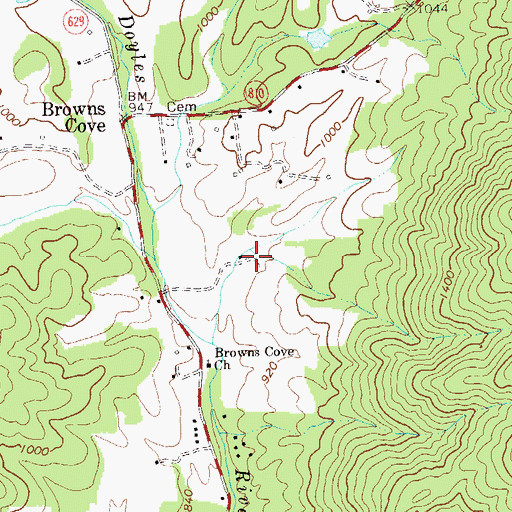 Topographic Map of Branch Point, VA