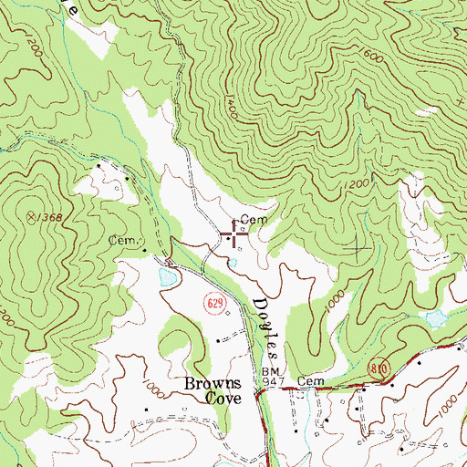 Topographic Map of Brightberry, VA