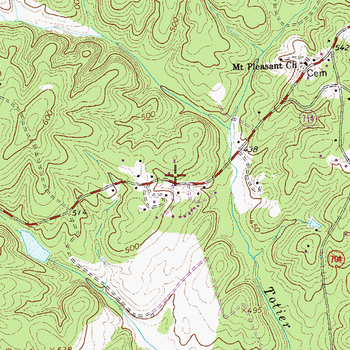 Topographic Map of Brownton (historical), VA