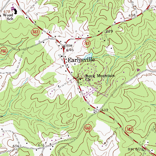Topographic Map of Buck Mountain Cemetery, VA