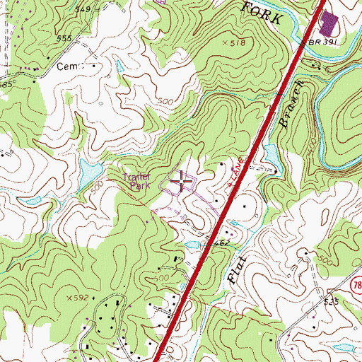 Topographic Map of Cedar Hill Mobile Home Park, VA
