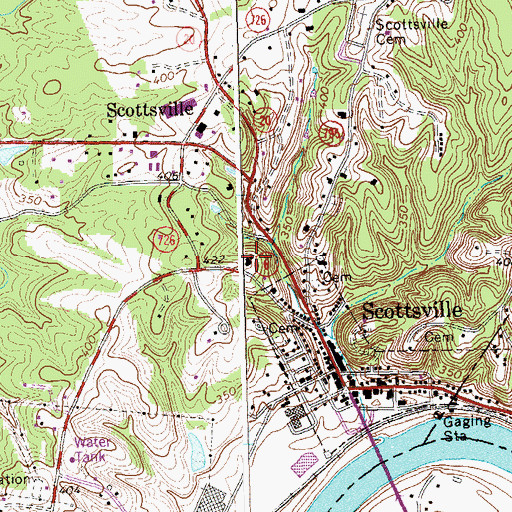 Topographic Map of Cliffside, VA