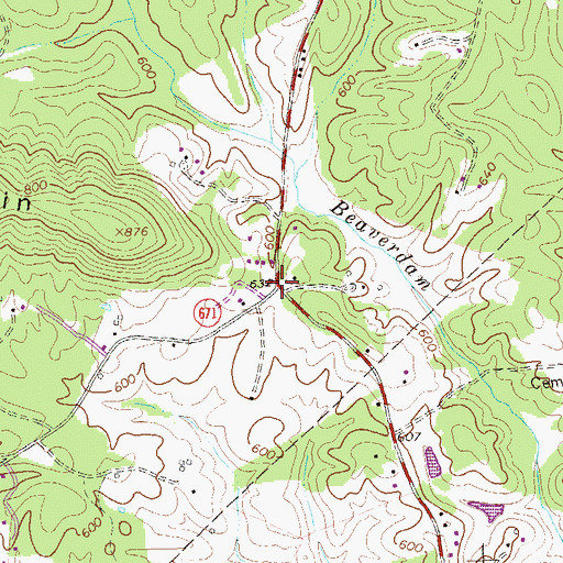 Topographic Map of Davis Shop, VA