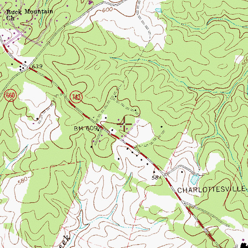 Topographic Map of Deer Run, VA