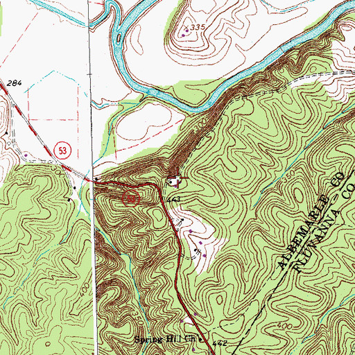 Topographic Map of Garland School (historical), VA