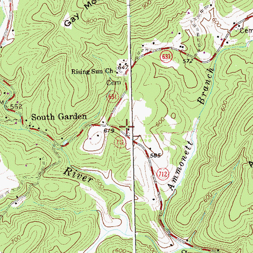 Topographic Map of Garland School (historical), VA