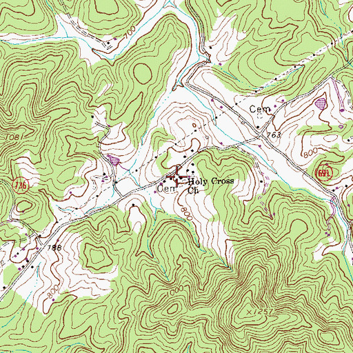 Topographic Map of Holy Cross School (historical), VA