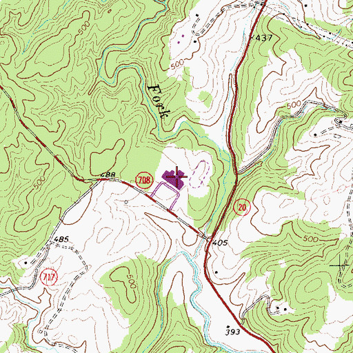 Topographic Map of Leslie H Walton Middle School, VA