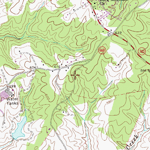Topographic Map of Loftlands Wood, VA