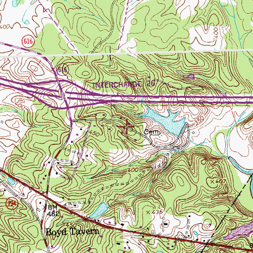 Topographic Map of Mechunk Acres, VA