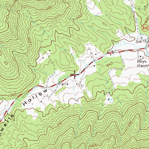 Topographic Map of Mission School (historical), VA