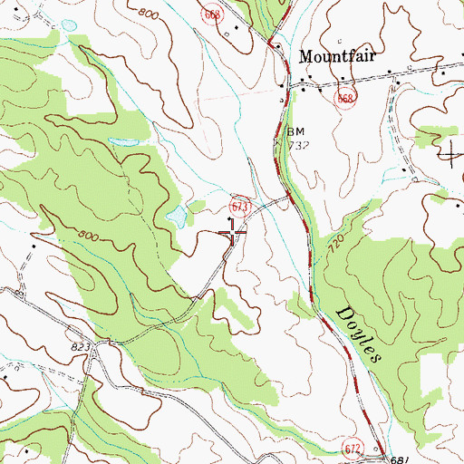 Topographic Map of Montfair, VA