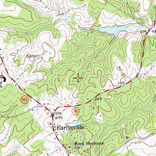 Topographic Map of Mill Run, VA