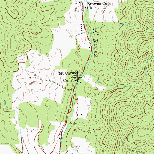 Topographic Map of Mount Carmel School (historical), VA