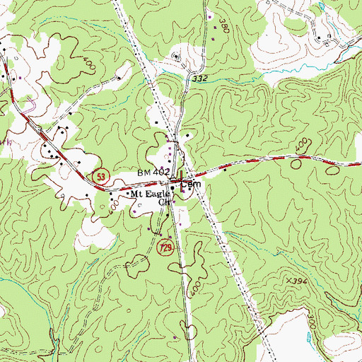 Topographic Map of Mount Eagle Cemetery, VA