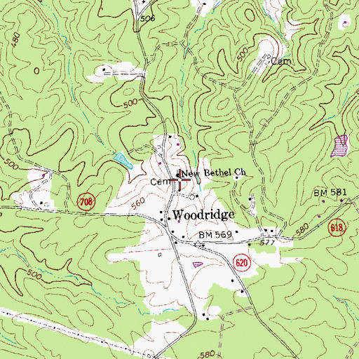 Topographic Map of New Bethel Cemetery, VA