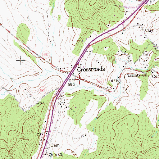 Topographic Map of North Garden Volunteer Fire Company Station 3, VA