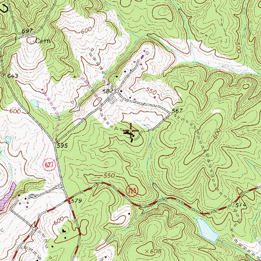 Topographic Map of Nydrie Farms, VA