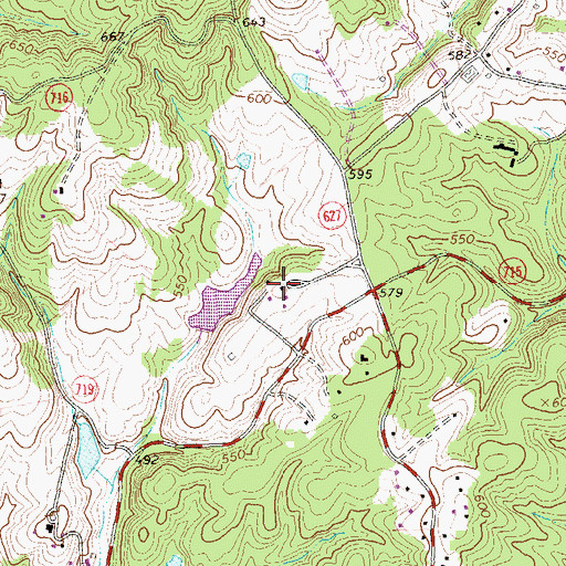 Topographic Map of Old Woodville, VA