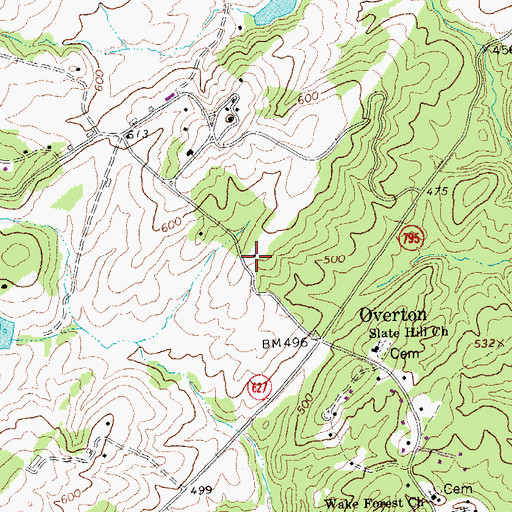 Topographic Map of Overton School (historical), VA