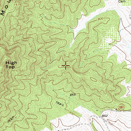 Topographic Map of Ragged Mountains, VA
