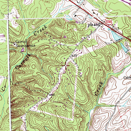 Topographic Map of Running Deer, VA
