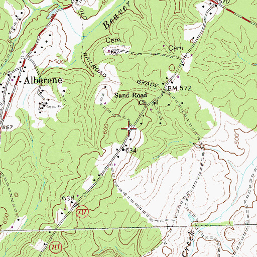 Topographic Map of Sand Road School (historical), VA