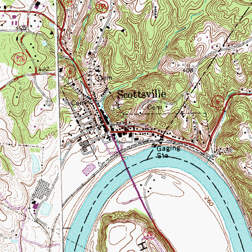 Topographic Map of Scottsville Methodist Church, VA