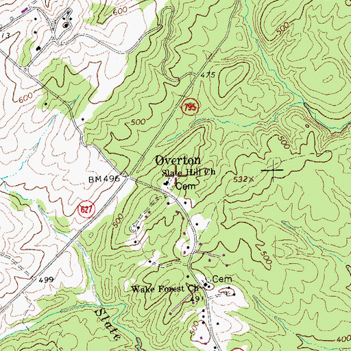 Topographic Map of Slate Hill Cemetery, VA
