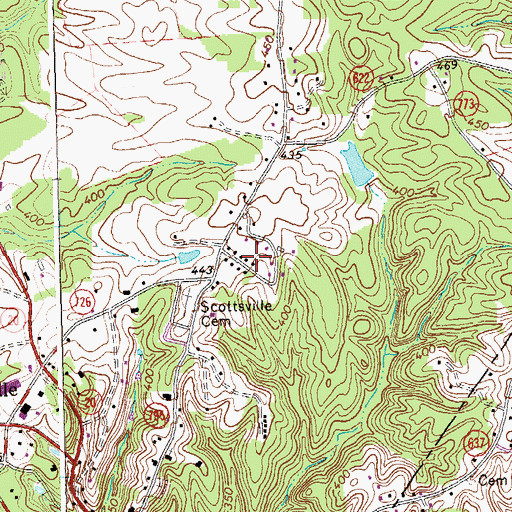 Topographic Map of Stony Point, VA