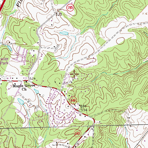 Topographic Map of Terrybrook, VA