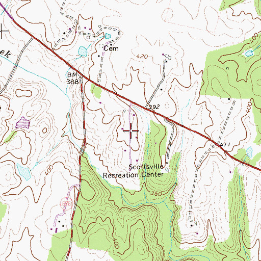 Topographic Map of Totier Hills, VA