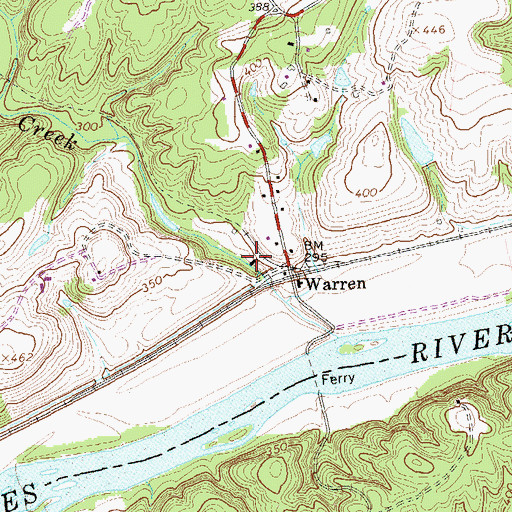 Topographic Map of Warren Mill, VA