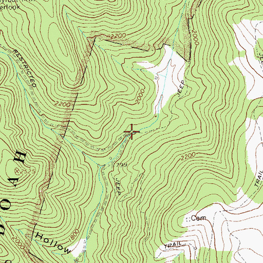 Topographic Map of Wayside Church (historical), VA