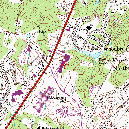Topographic Map of Albemarle Square Shopping Center, VA