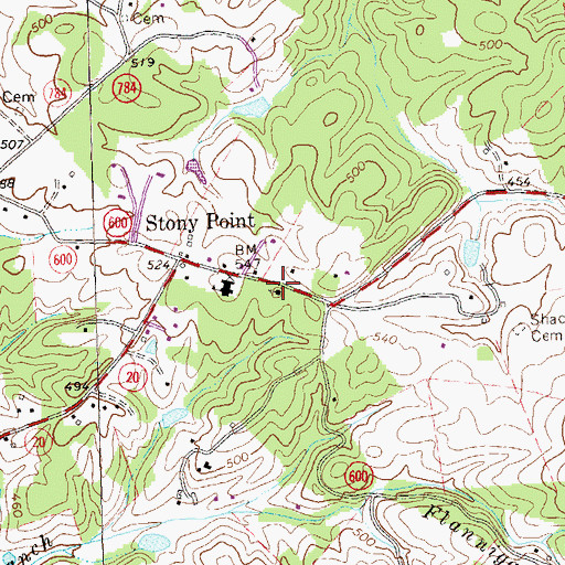Topographic Map of All Saints Episcopal Chapel, VA