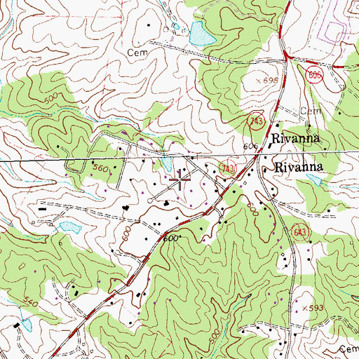 Topographic Map of Bedford Hills, VA