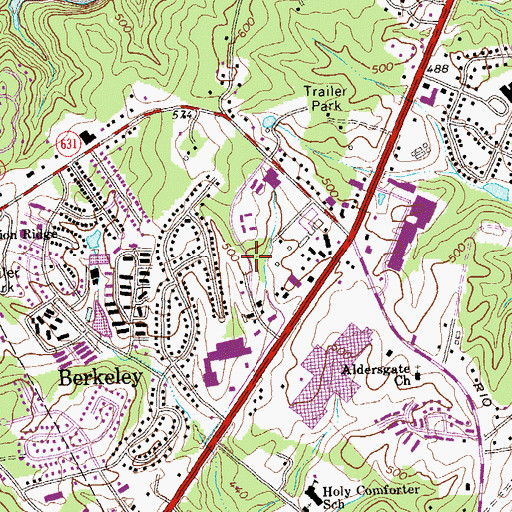 Topographic Map of Berkmar, VA