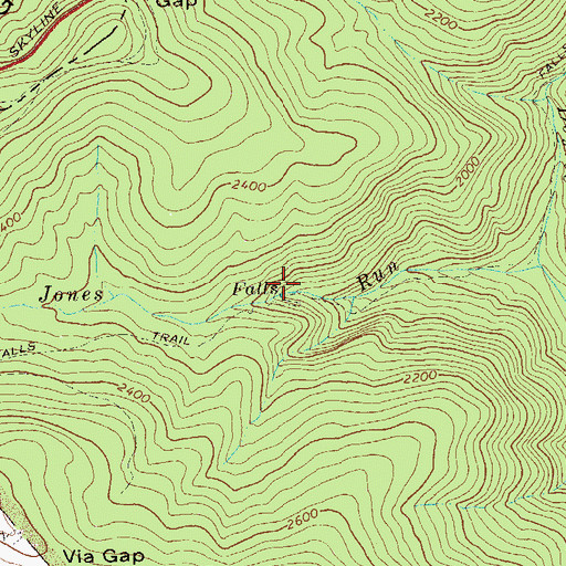 Topographic Map of Big Falls, VA