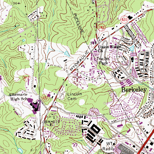 Topographic Map of Birnam Wood, VA