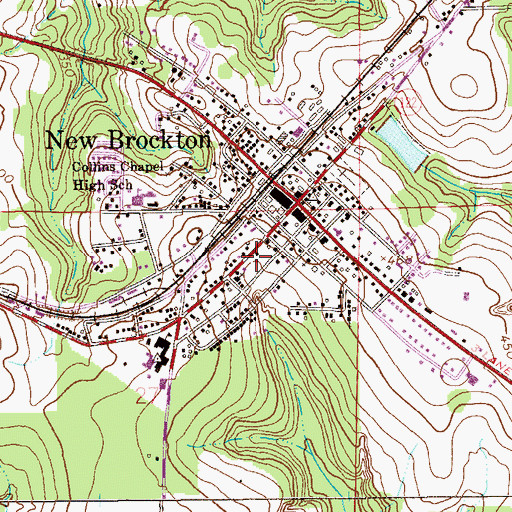 Topographic Map of New Brockton Post Office, AL