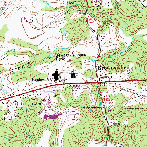 Topographic Map of Brownsville Elementary School, VA