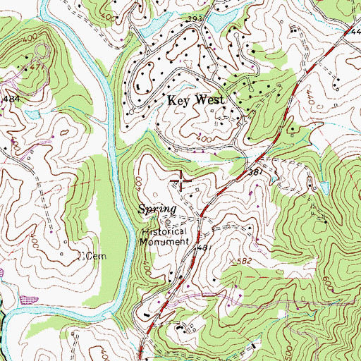 Topographic Map of Buena Vista, VA