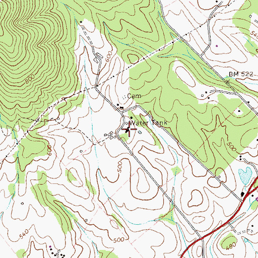 Topographic Map of Castilia, VA