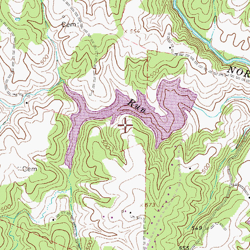 Topographic Map of Chris Greene Lake Park, VA