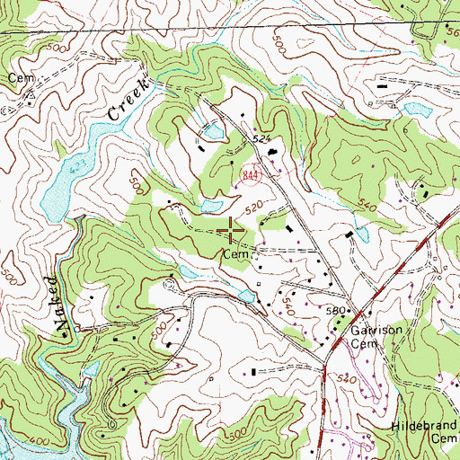 Topographic Map of Clover Hill, VA