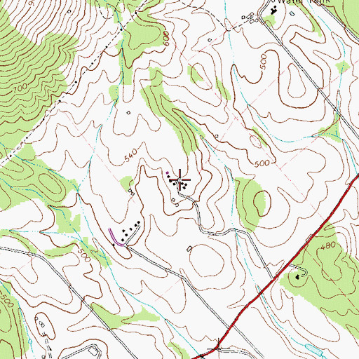 Topographic Map of Clover Hill, VA