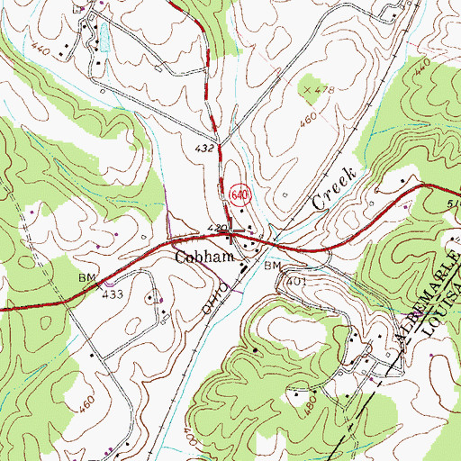 Topographic Map of Cobham Post Office, VA