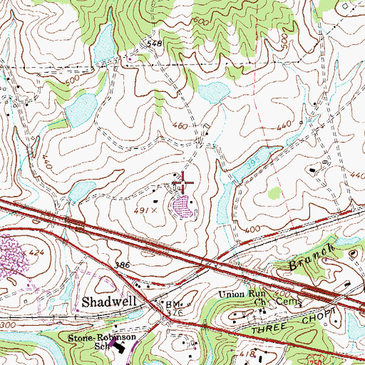 Topographic Map of Edgehill Plantation, VA